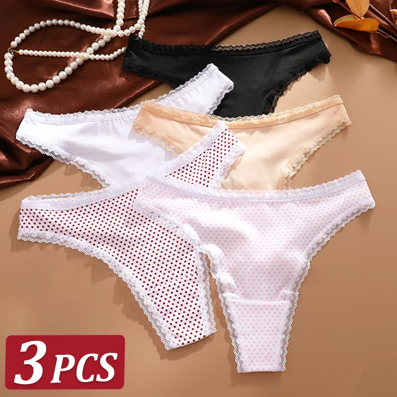 3Pcs Seamless Sexy Thongs Women Low Waist Panties Underwear XS-XL Solid Color Ladies Briefs Lingere Underware Comfortable Women