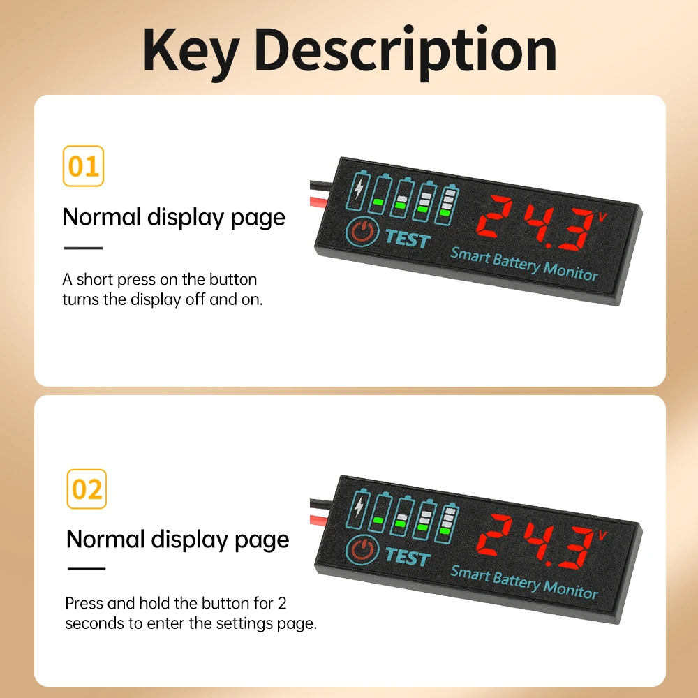 DC 7-55V Penguji Daya Baterai Tampilan LCD Tegangan dan Indikator Daya Baterai Asam/Lithium Papan Display Daya Baterai Universal