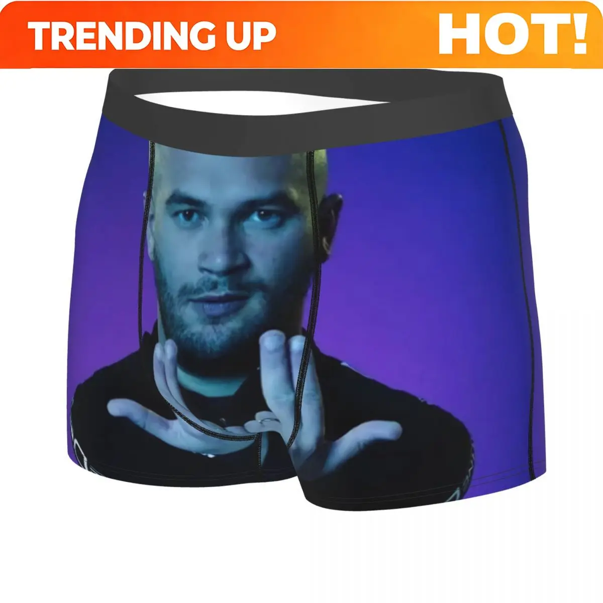 Custom Novelty French Rapper Jul Boxers Shorts Panties Male Underpants Breathbale Briefs Underwear view 2