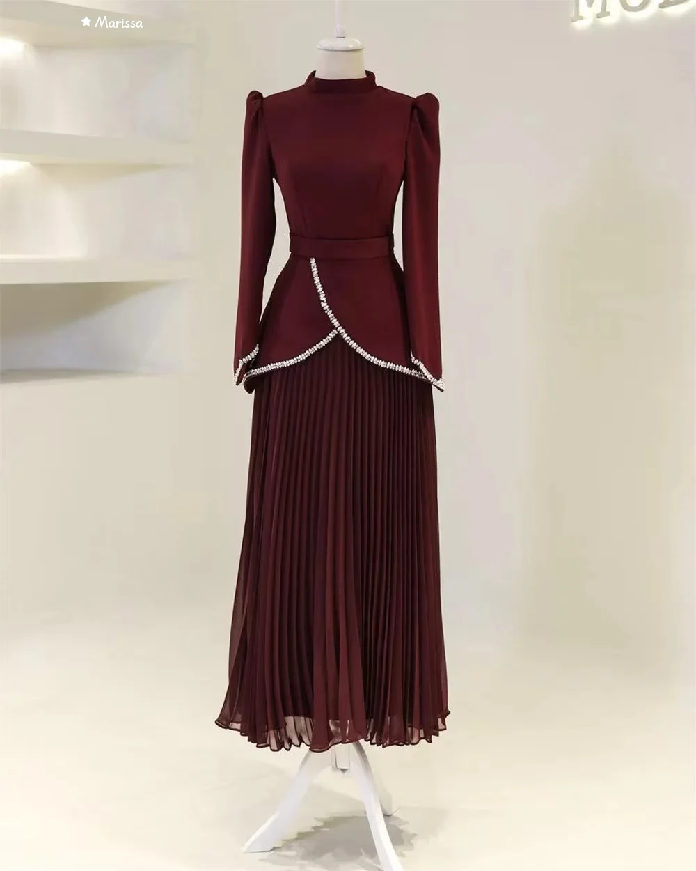 マリッサイブニングドレスウエディングドレス 2025 カスタムメイドシックなイブニングドレス女性ストレートスカートツーピースセットウェディングパーティードレス