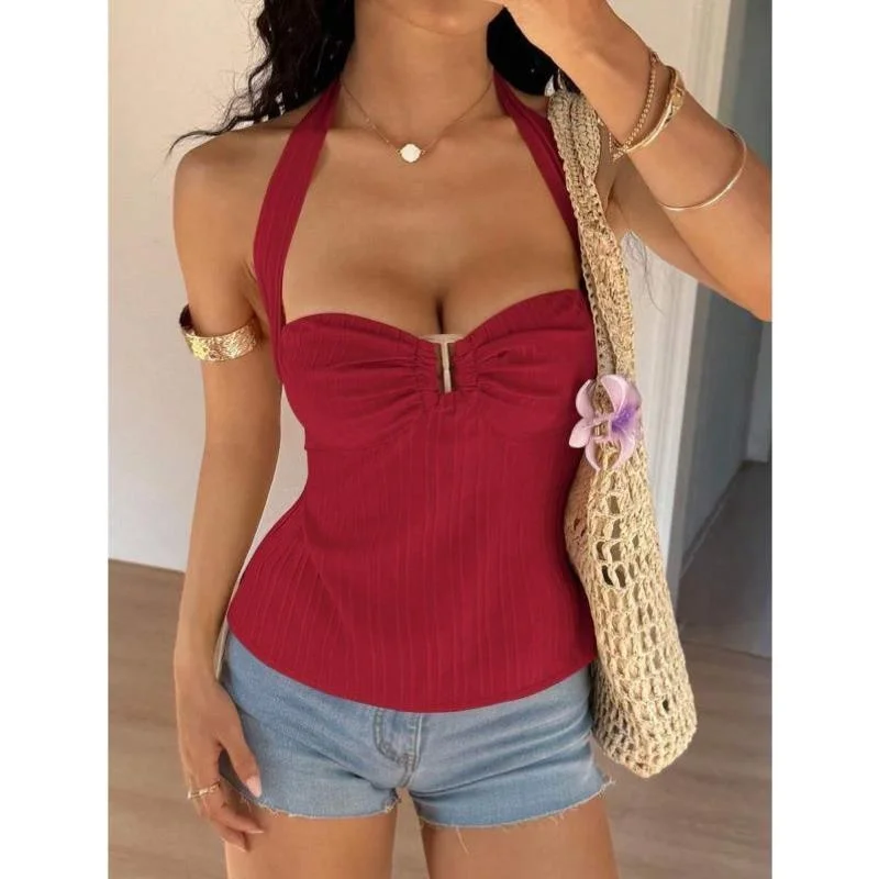 

Новый однотонный плиссированный топ Bal Svel irt W 59689, повседневный женский топ через плечо с воротником Seven Sve mid Old