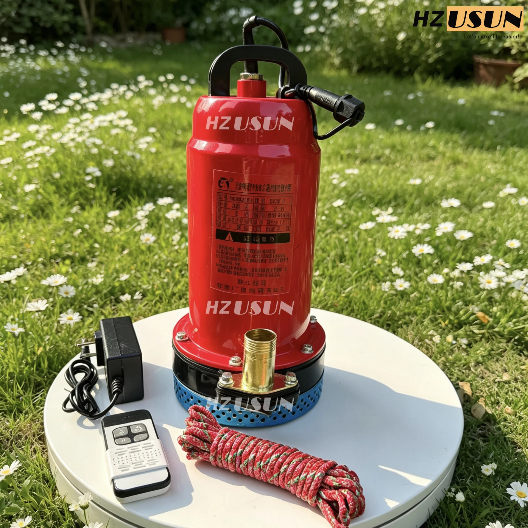 Rechargeable 12V DC Wireless Submersible Pump Portable 2.75KG Remote Control Water Pump Built-in Battery for Farm Irrigation