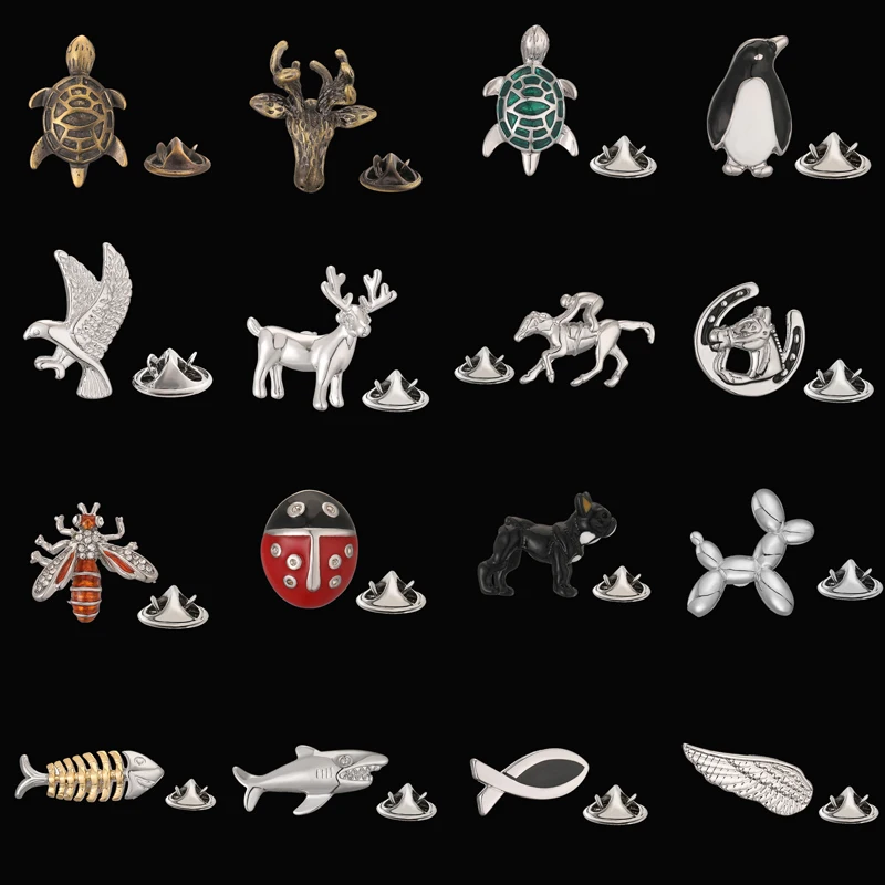 High quality men's women's brooches cute animal lapel pins fashionable hats jackets scarves necktie pin accessories jewelry gift