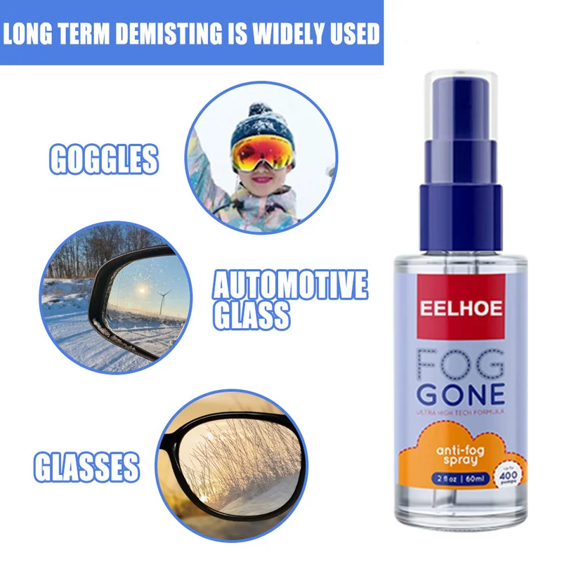 Car Anti-fogging Spray Window Glass Rainproof Agent Nano Coating Goggles Glasses Lens Anit-fog Waterproof Spray 60/30ml