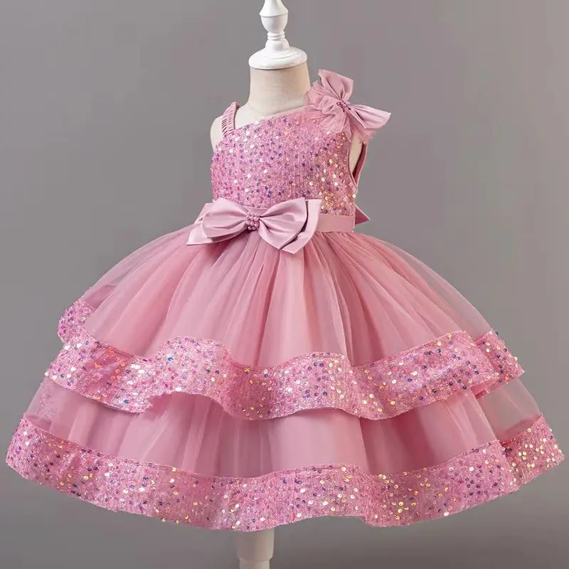 

Sequins Girls' Party Dress Kids Girl Performance Clothes for Dancing Child Holiday Dresses 2-6 Years