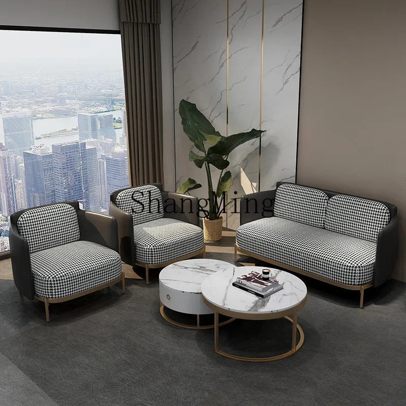 CL أريكة واحدة أثاث غرفة المعيشة نموذج غرفة الجلود والنسيج مزيج أريكة كرسي