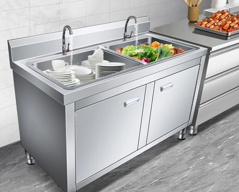 304 stainless steel sink cabinet kitchen restaurant sink sink flat integrated cabinet cabinet commercial modern simplicity