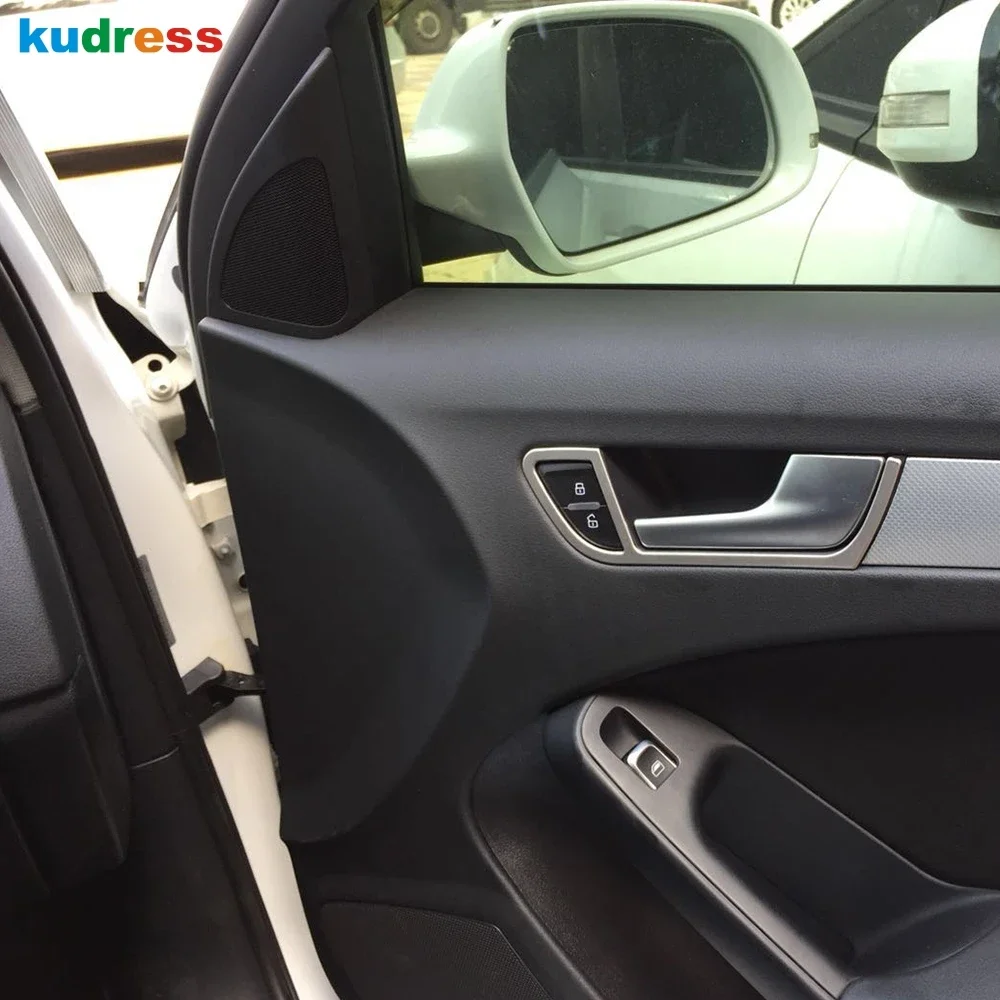 For Audi A4 B8 2009 2010 2011 2012 2013 2014 2015 2016 Steel Car Inner Door Handle Bowl Cover Molding Trim Interior Accessories