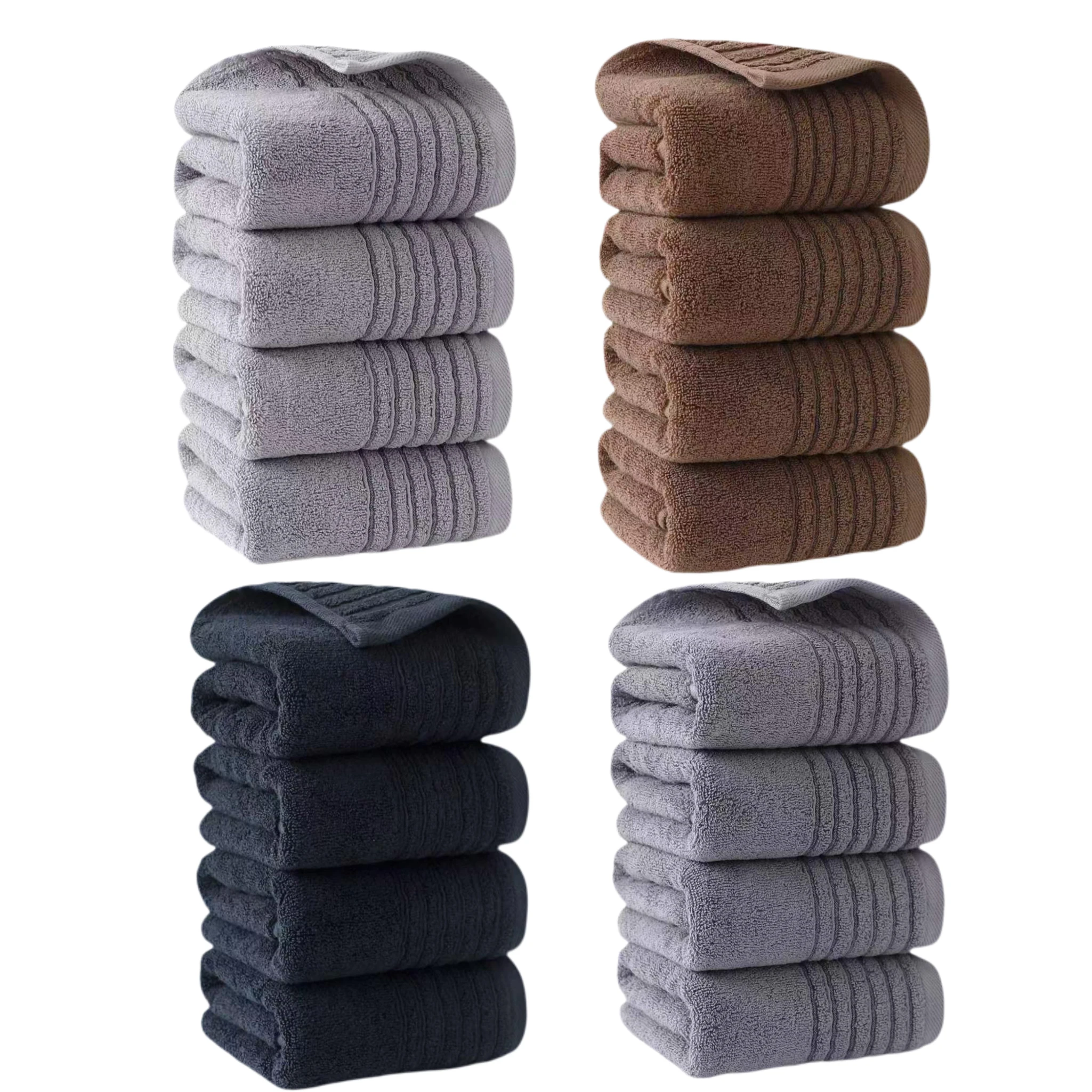 4-Pack Pure Cotton Face Towels, 40*70Cm/15.75*27.56Inch, Unisex, Soft and Thick, Quick-Drying, Suitable for Home Use, Face and Bath Towels, Hair Drying Towels, with Modern Designs and Various Colors, No Shedding, No Fading, Comfortable Texture, Gentle on the Skin, Suitable for Hotels, Guesthouses, Student Dormitories, Home Daily Use, Soft Pure Cotton Towel Set