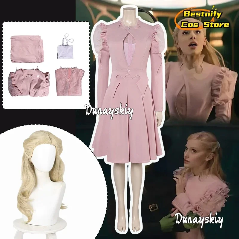 

CosplayGlinda Cosplay Witch Uniform Magic Suit Anime Movie Role-playing Pink Lolita Dress Wig Accessory Halloween Party Woman co