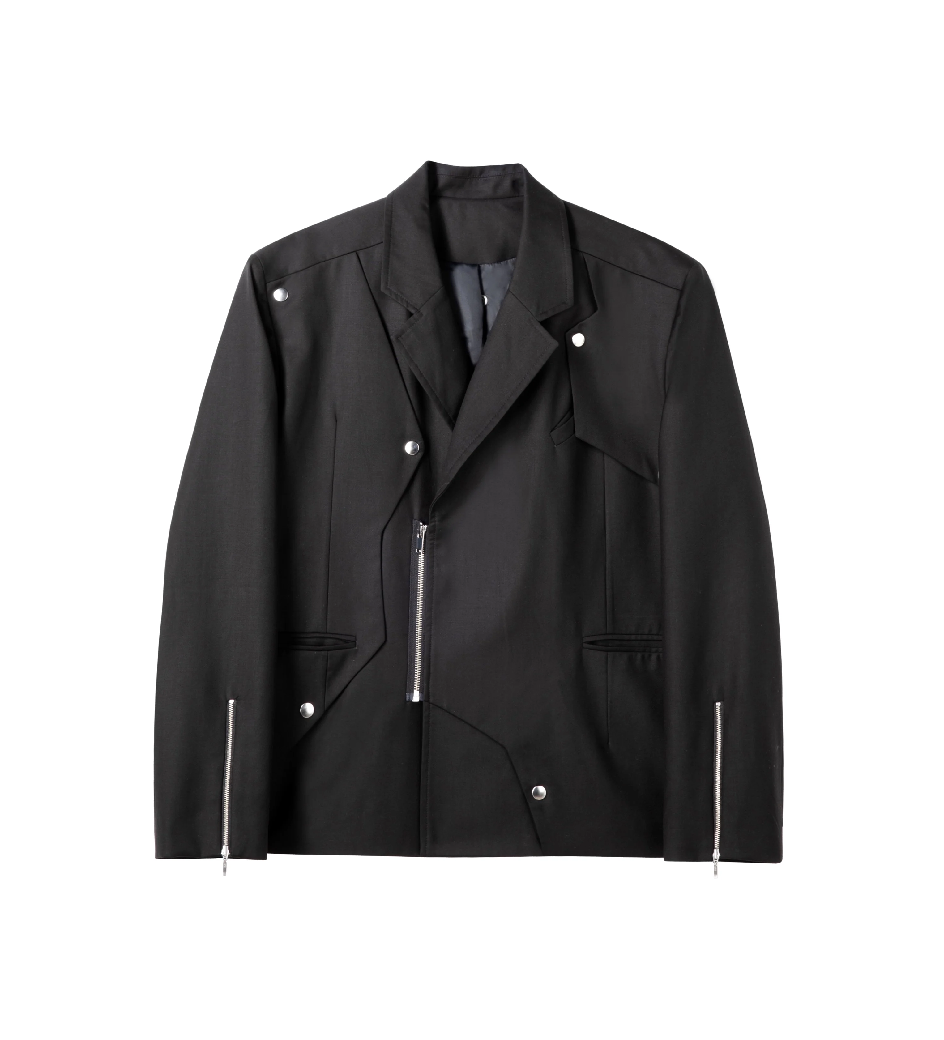 M-6XL! Oversized custom men's coats 2022 The new design of the front zipper multi-fold buckle pleated loose blazer