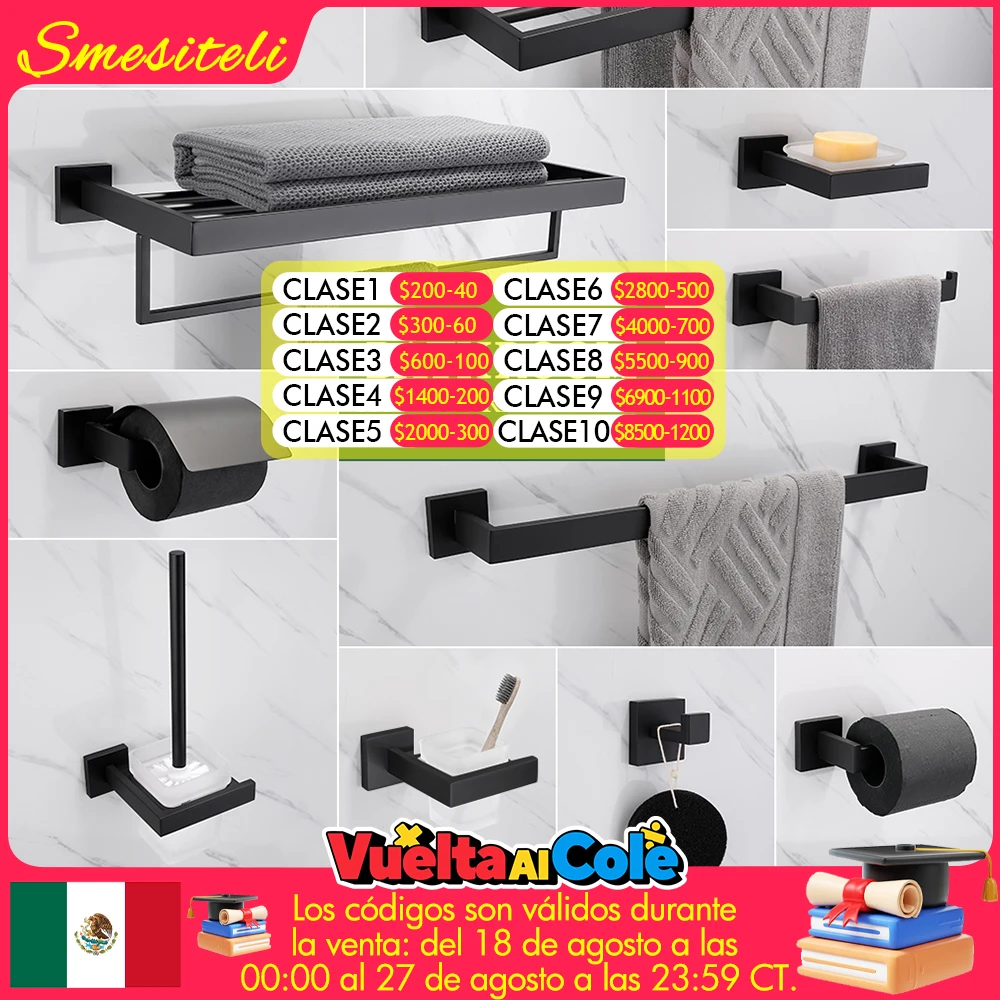 Portasciugamani con gancio nero opaco portasciugamani in acciaio inossidabile 304 portasciugamani doppio portasciugamani porta carta porta scopino per wc