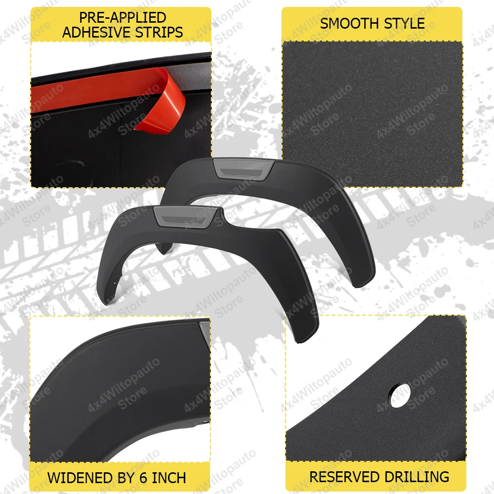 Fender Flares Pelindung Roda untuk Toyota Hilux Revo ROCCO ROGUE SR5 2015-2024 6 inci Model Halus Mudguards Aksesoris Mobil