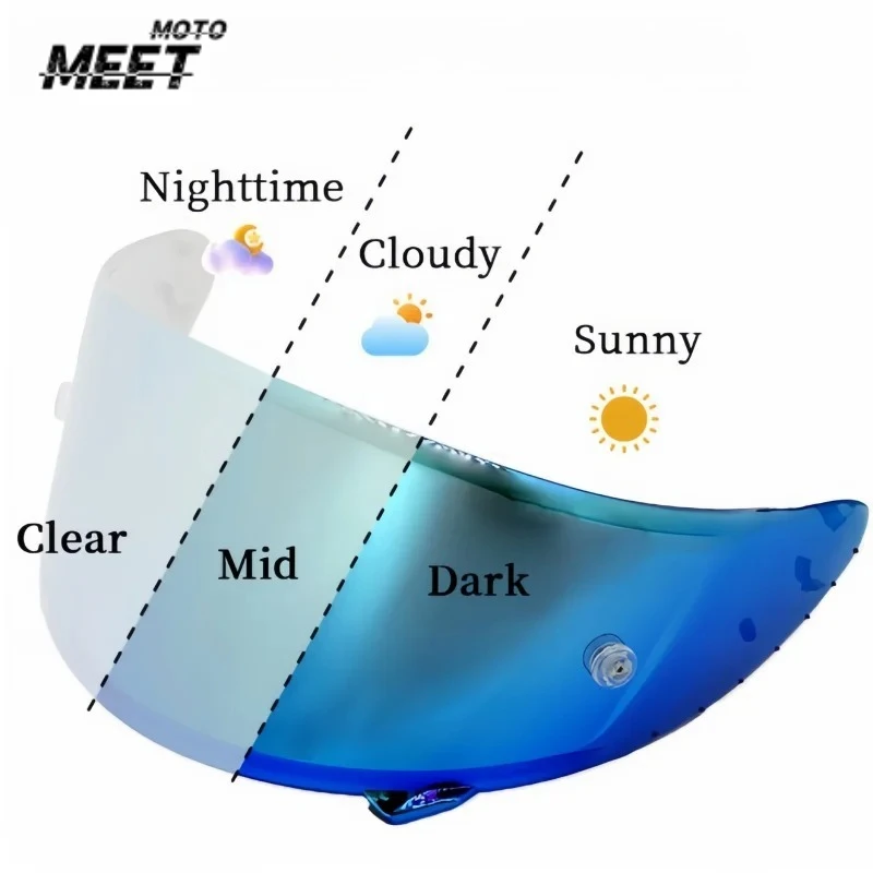 ForPhotochromic Replacement Helmet Visor X14, Anti‑UV Windproof Clear‑to‑Dark Light‑Sensitive Shield for Motorcycle Riding