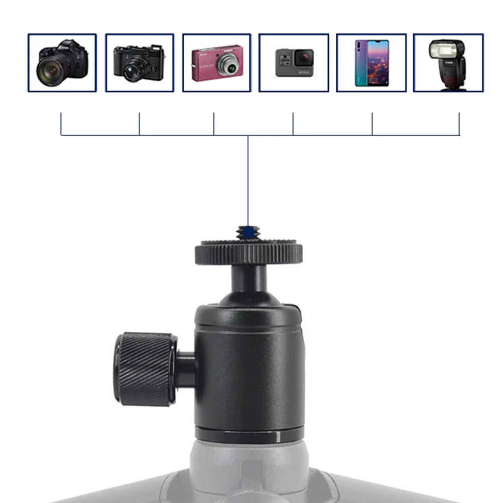 

Photography Light Bracket Phone Head 1/4 Inch Screw Mini Ball Head Flash Bracket Holder Mount for Camera Tripod (Black)