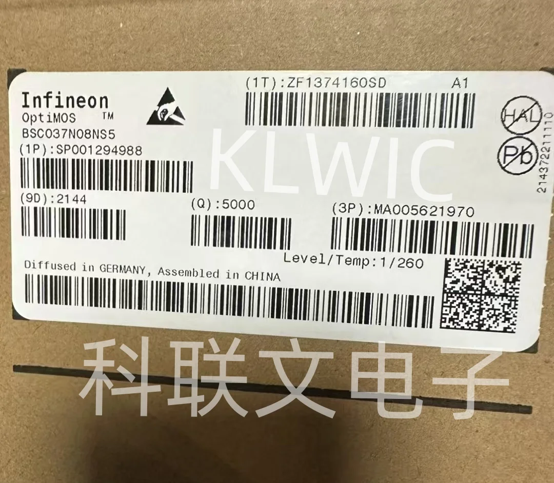 100% جديد وأصلي BSC037N08NS5 INFINEON TDSON8 متوفر في المخزون