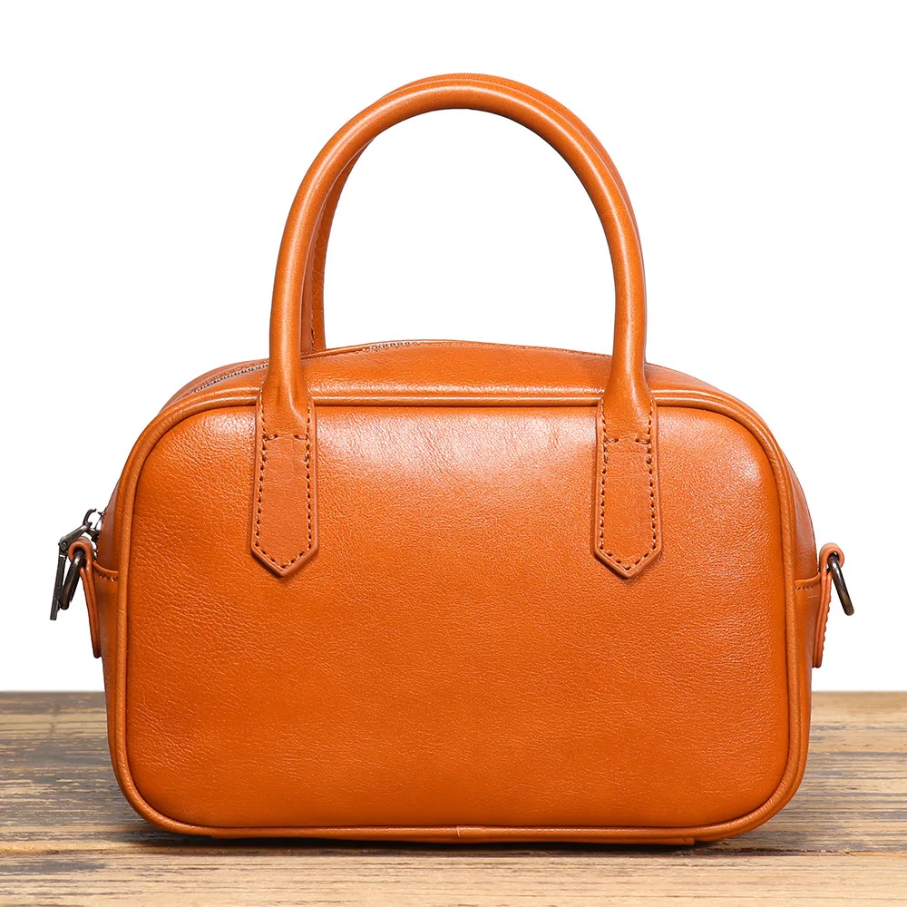 

LJ-8962 Top Layer Cowhide Retro Women's Shoulder Bag, Vegetable Tanned Cowhide Casual Versatile Handbag