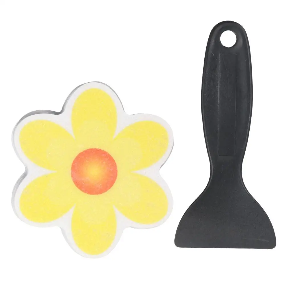 PEVA عدم الانزلاق حوض الاستحمام Pasters زهرة 3.99*3.93 بوصة مقاوم للماء وغير قابل للانزلاق المقرب مع 1 مكشطة حوض استحمام زلة ملصقات حوض الاستحمام #3