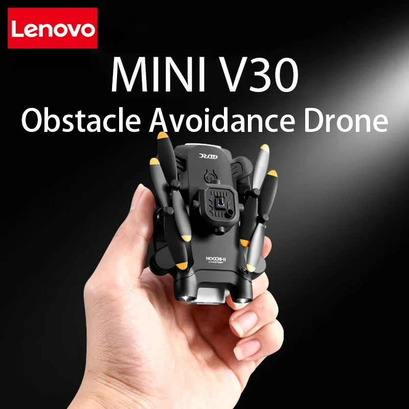 Drone RC Lenovo Mini V30 8K HD Aérien Professionnel avec Évitement d'Obstacles sur Cinq Côtés, Hélicoptère GPS Pratique
