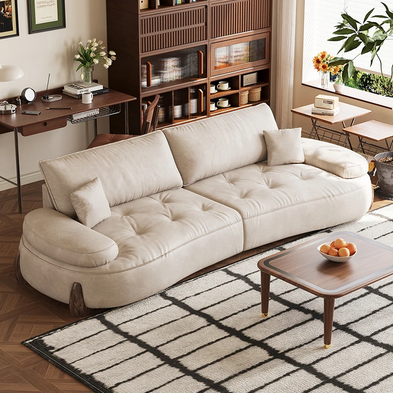 

New Design Classical Light Luxury Leather Sofa High-end Living Room Furniture Vintage Sofa Home Soft Italian Corner Sofa