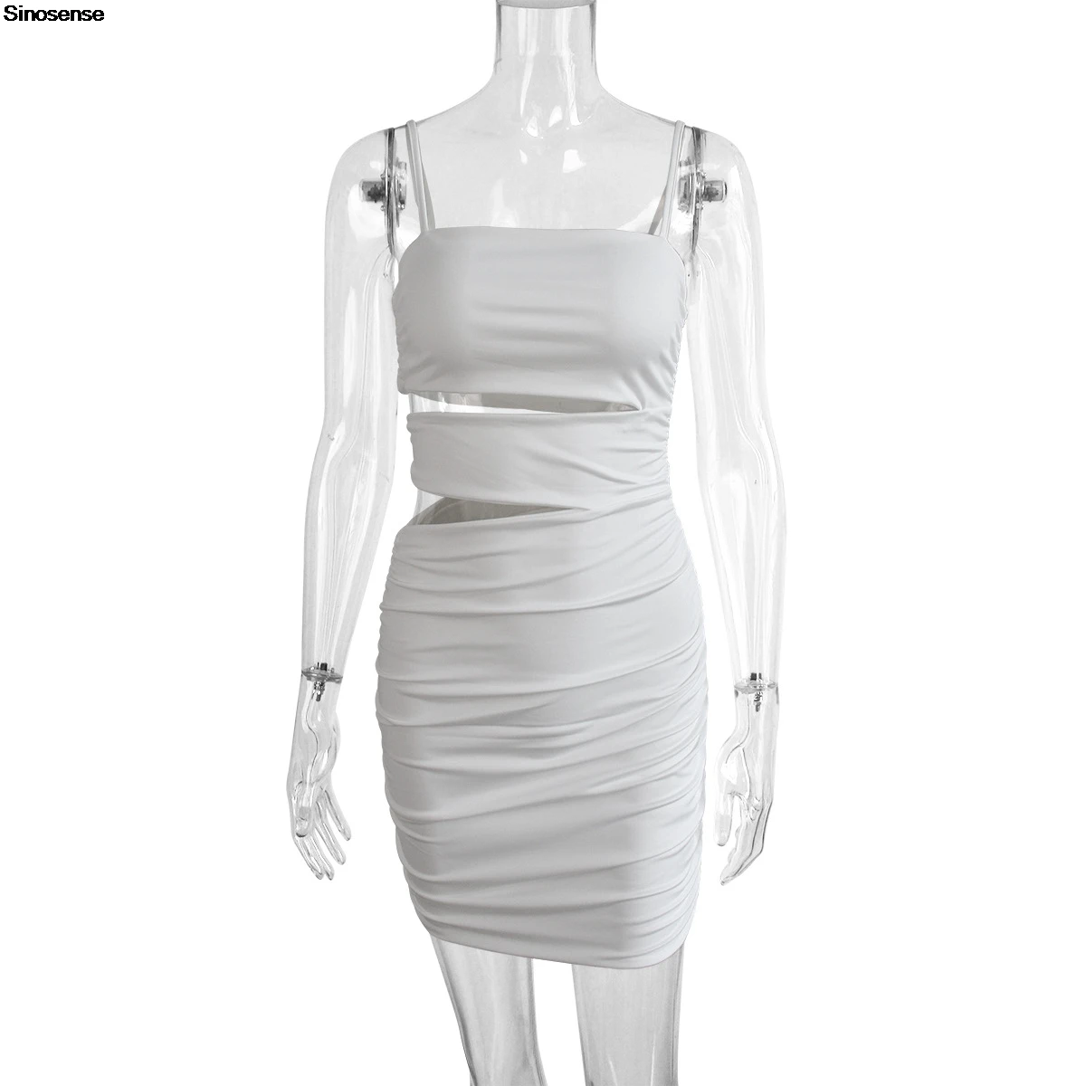 Women Sexy Cut Out Bodycon Mini Dress Summer Short Backless Spaghetti Strap Dresses Y2K Street Date Night Out Club Party Dress