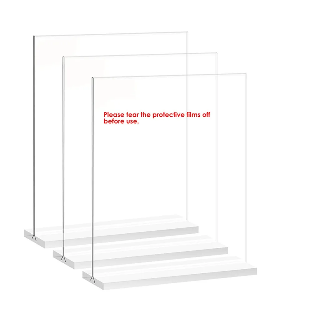 10pcs A5 148x210mm Clear Table Acrylic Sign Holder Stand Plastic Picture Paper Card Flyer Holder Restaurant Menu Holder Stand