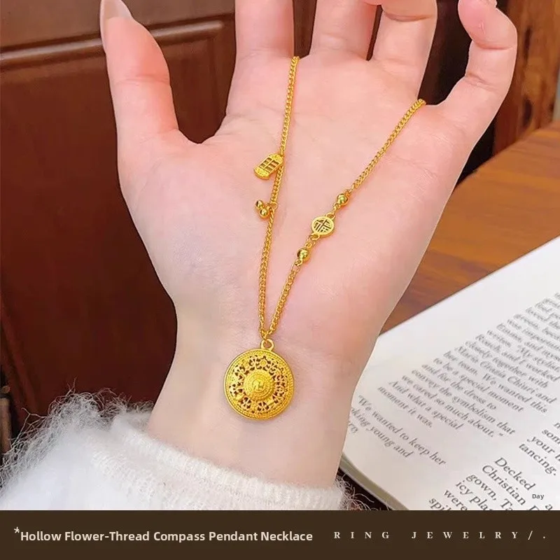 

Ретро-роскошный кулон-колокольчик с ажурным цветочным узором из шелка, круглый дисковый кулон-колокольчик, классический модный ювелирный подарок для женщин
