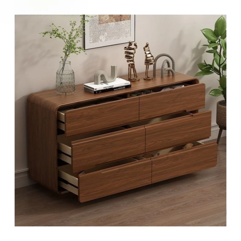 All solid wood chest of drawers, living room with six buckets and eight buckets, large capacity, bedroom storage, multi-layer dr