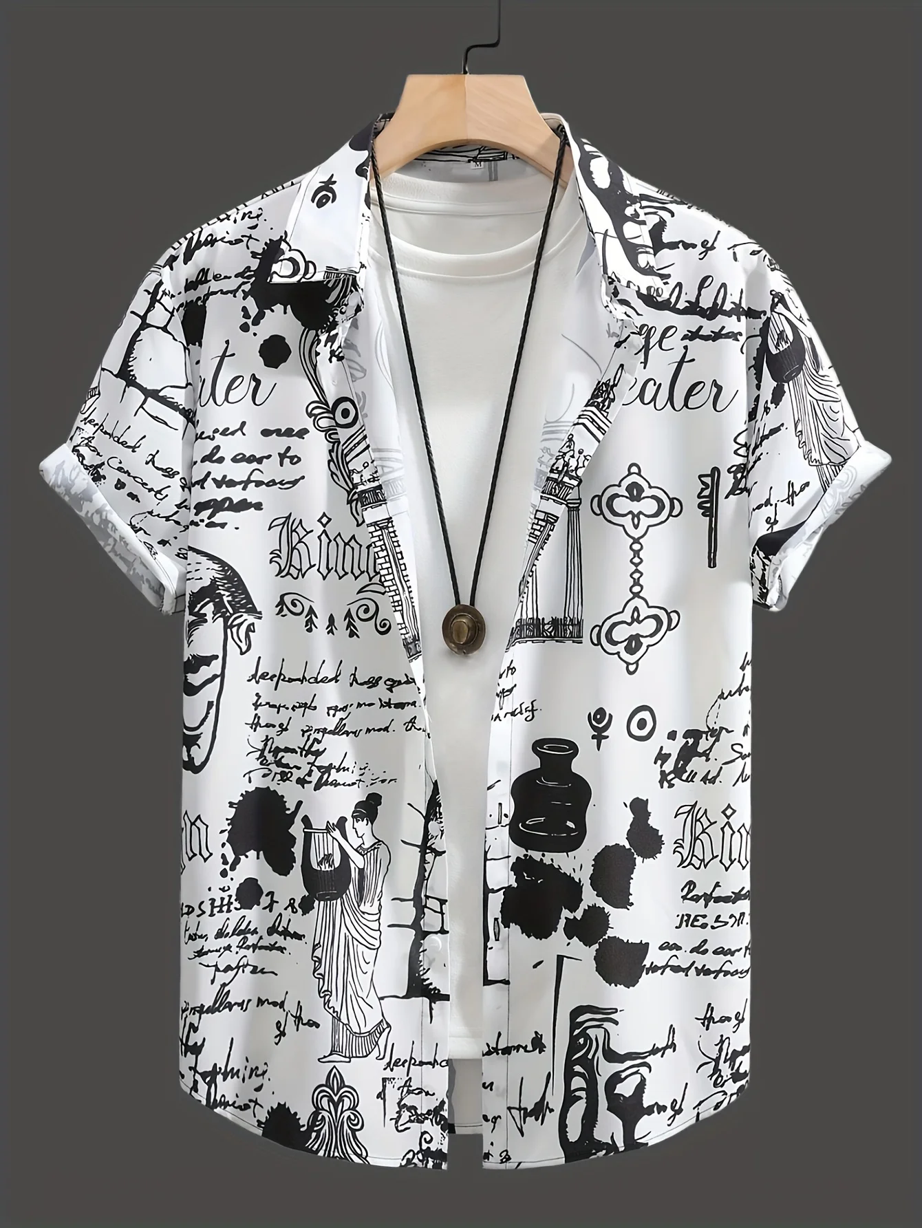 

The new men's short-sleeved shirt for summer 2025 is breathable lightweight casual and fashionable with 3D printing