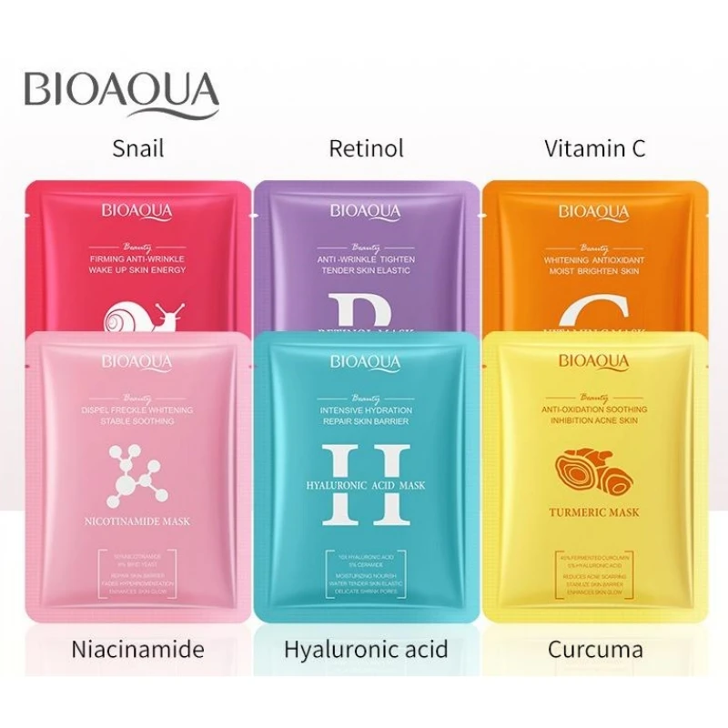 

10Pcs Vitamin C Hydrating Anti Oxygen Face Mask Nicotinamide Repairing Mask Turmeric Moisturizing Mask Sheets