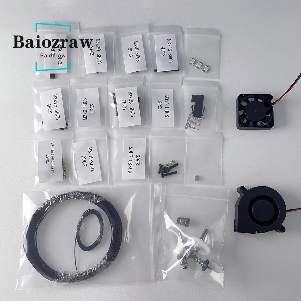 Baiozraw The New StealthBurner Extruder Screw Fastener NeoPixel RGBW Mini Button PCB Cables Kit for Voron 2.4 Trident 3D Printer