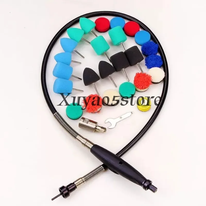 Mini Polishing Pad Car Detailing M14 Drill Polish Pads Sponge Flexible Shaft Buffing Wheels Kit Auto Polisher Machine Set