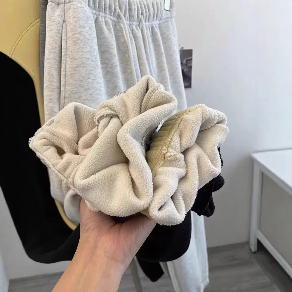 ارتفاع الخصر سميكة لامب المخملية الرباط Sweatpants المرأة فضفاضة عارضة الرياضة الدافئة السراويل الطويلة تخفيف نمط القطن #2