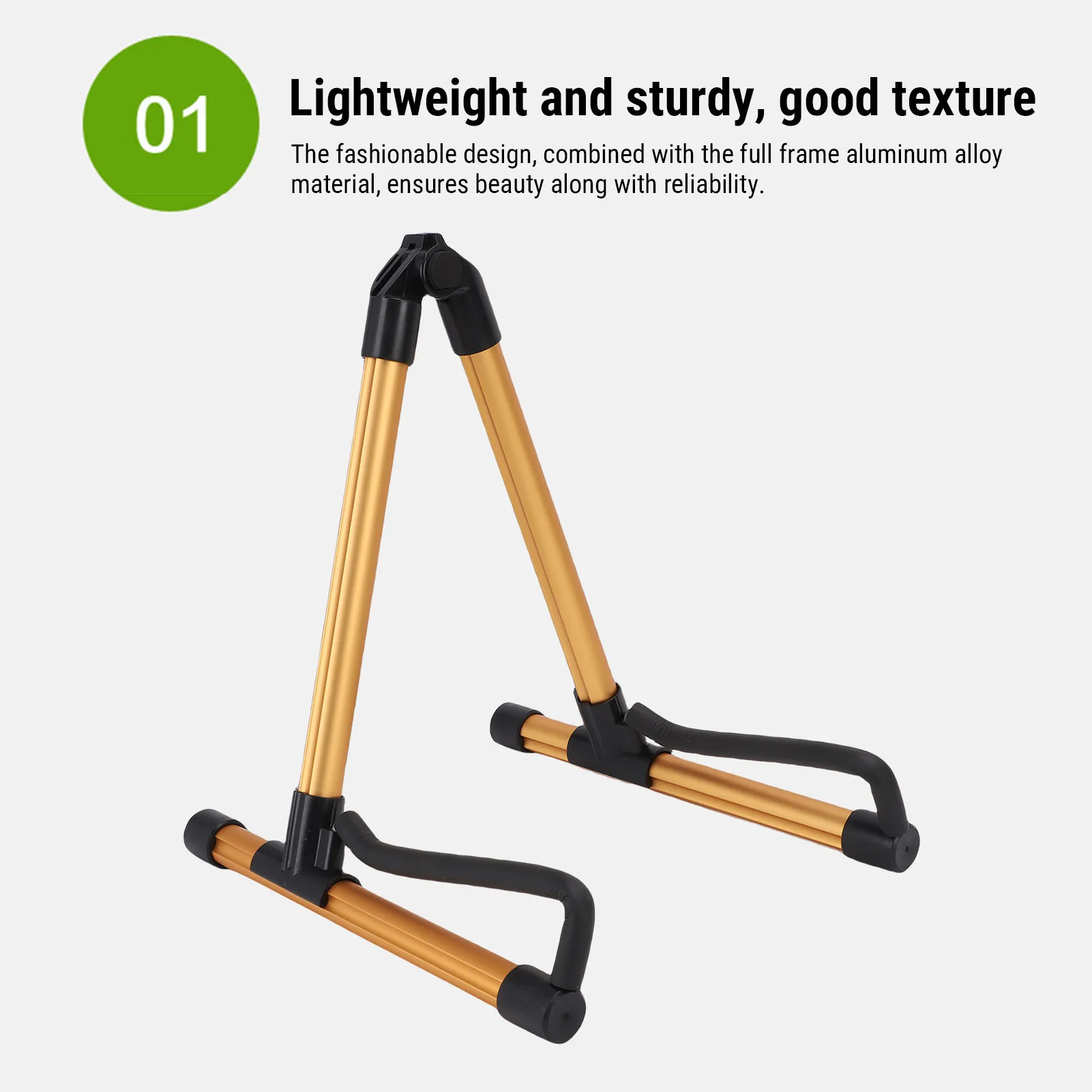 حامل جيتار من سبائك الألومنيوم ثابت عالي التحميل حامل جيتار أرضي قابل للطي للكمان القيثارة #3