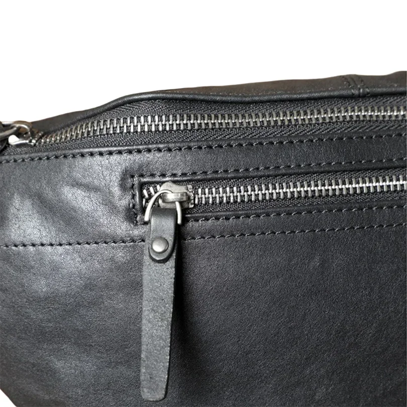 Genuine Leather Chest Bag Casual Crossbody Bags Versatile Trendy Men's Waist Bag Cowhide Out-door Single Shoulder Messenger Bag