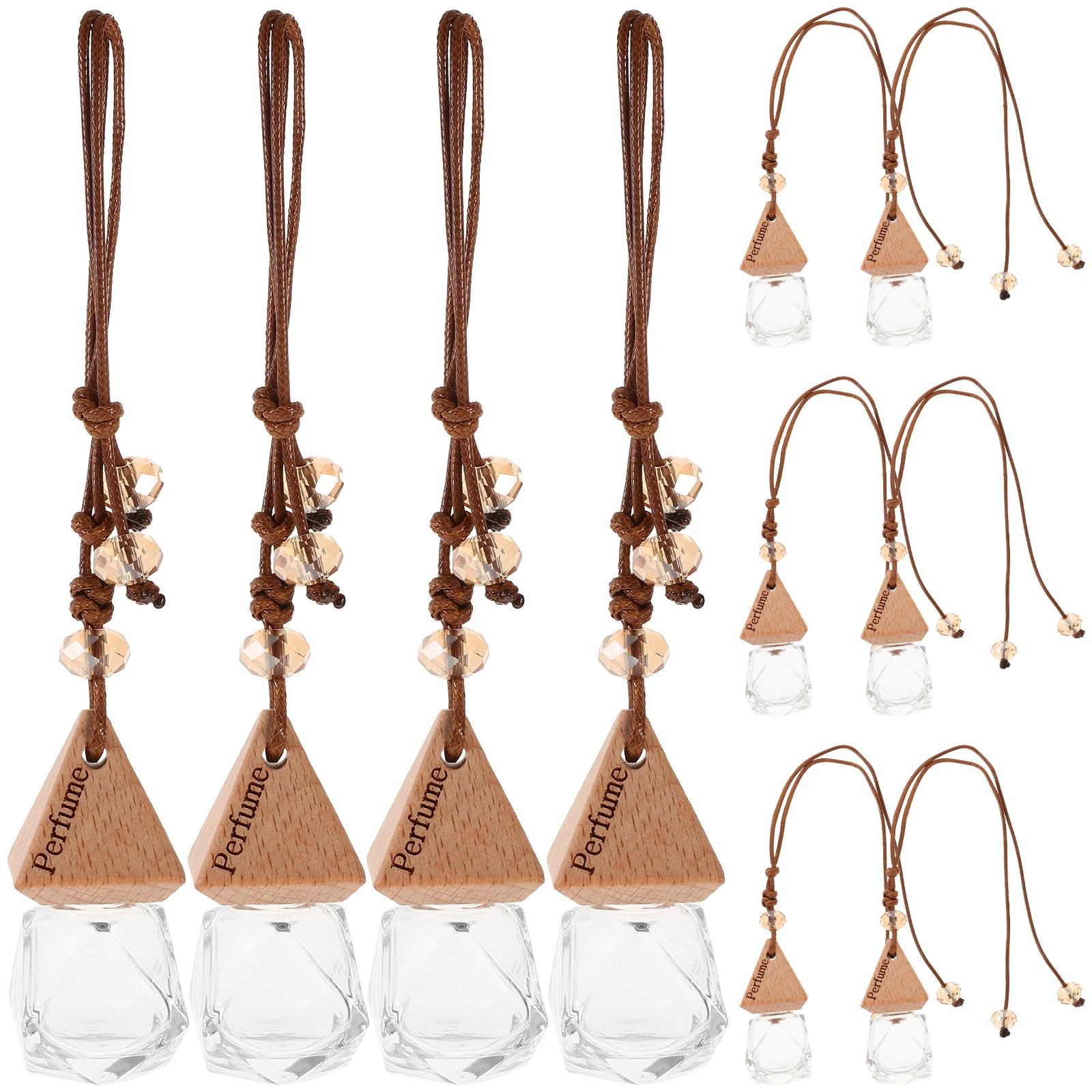 

10pcs Aroma Perfume Accessory Bottle For Car Wood Glass Refillable Air Freshener Decorative Perfume Container Reusable