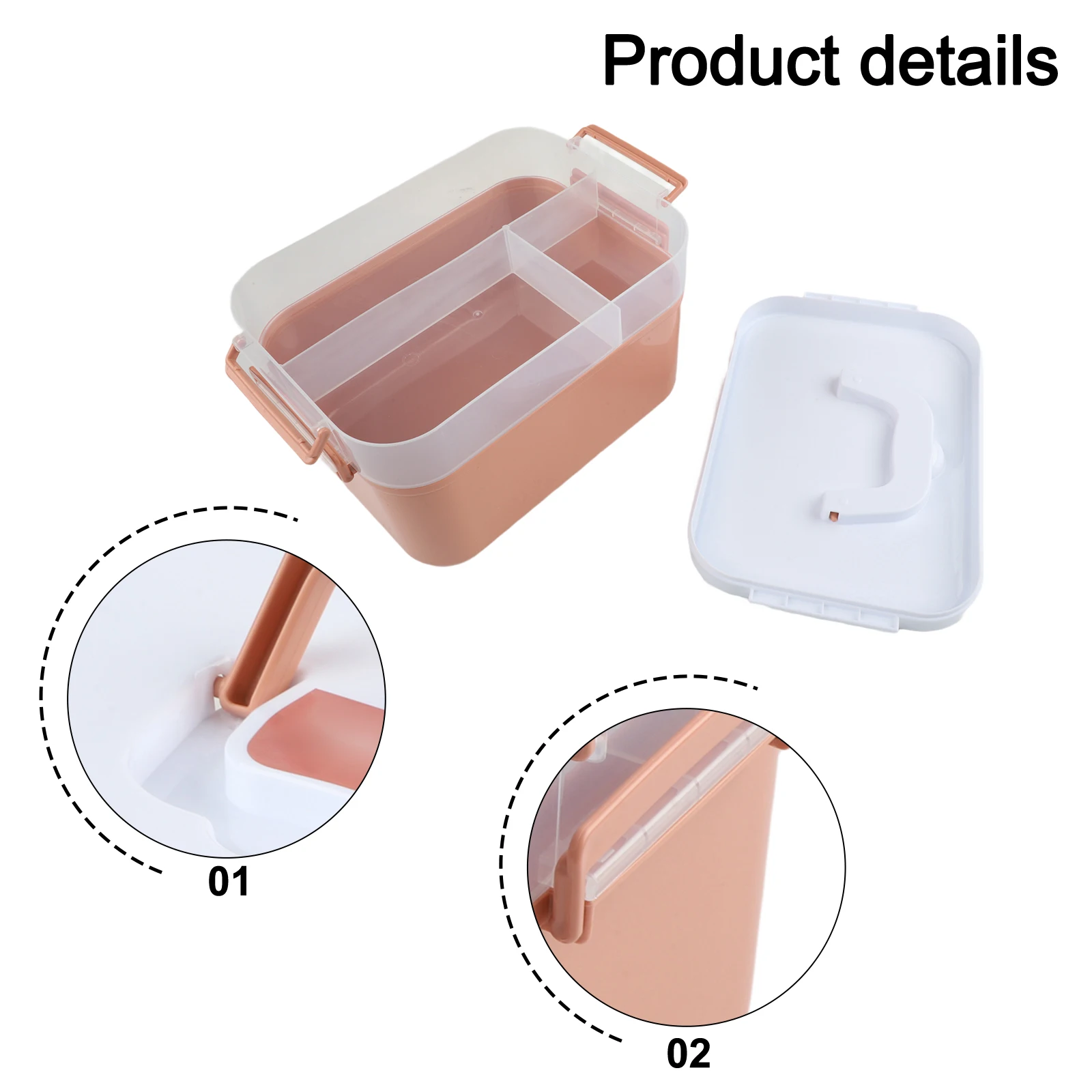 Multifunctional Nail Art Storage Box Large Capacity Portable Plastic Organizer Case For Manicure Tools And Polish Bottles Pink