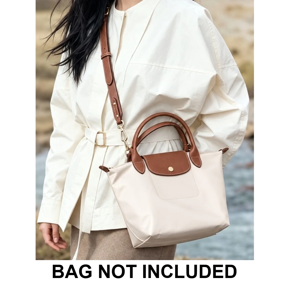 Wide Adjustable Leather Crossbody Bag Strap with Connector Tabs and Metal Clasps for Small Tote Purse, Classic Colors