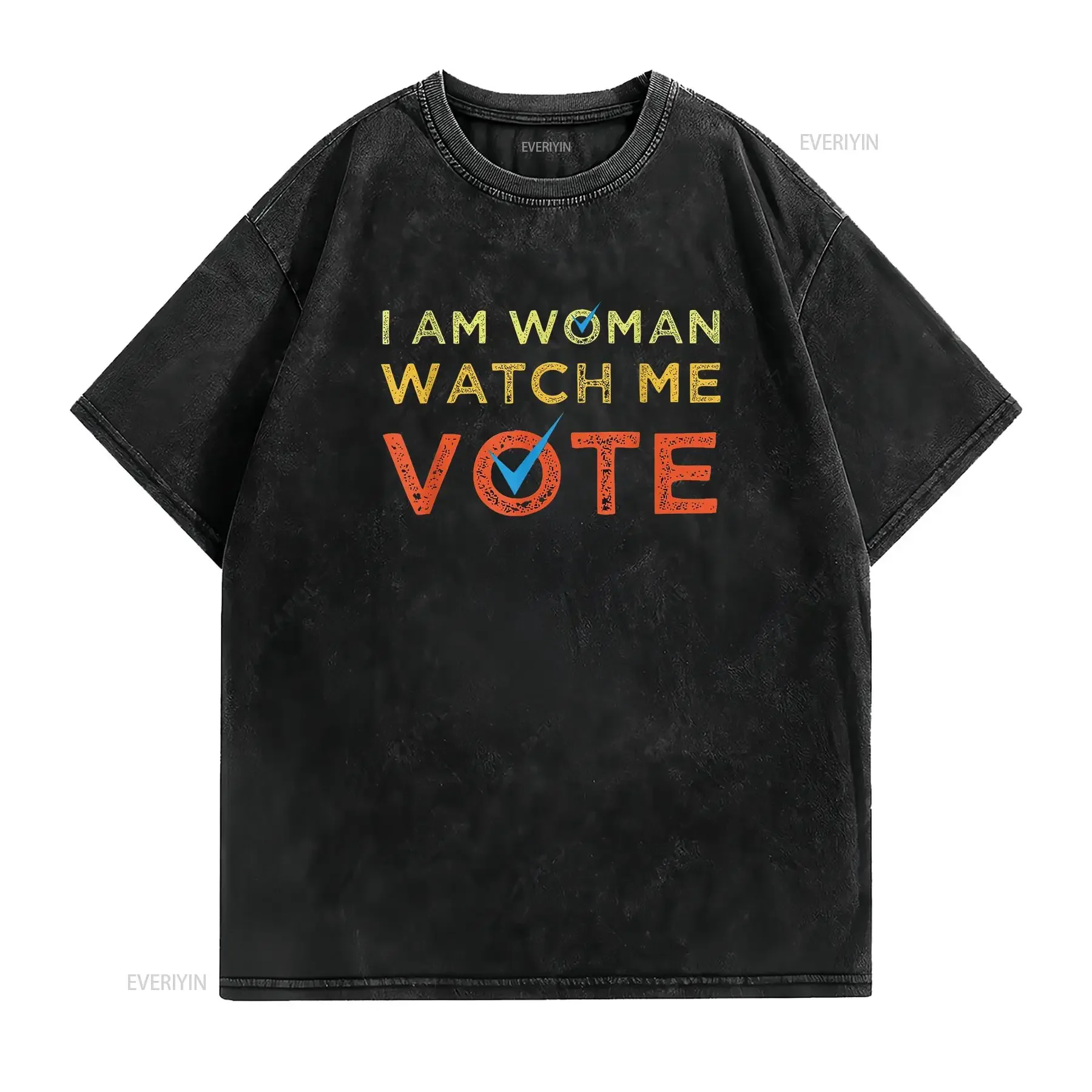 i am woman watch me vote 2024 T Shirt vintage Washed graphic Stylish streetwear homme Slightly designer clothes Comfortable