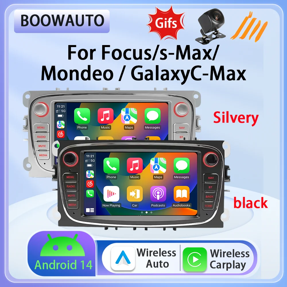 Android14 navegação gps para ford focus 2 3 4 mk2 kuga mondeo fiesta transit connect S-C max rádio do carro reprodutor de vídeo multimídia