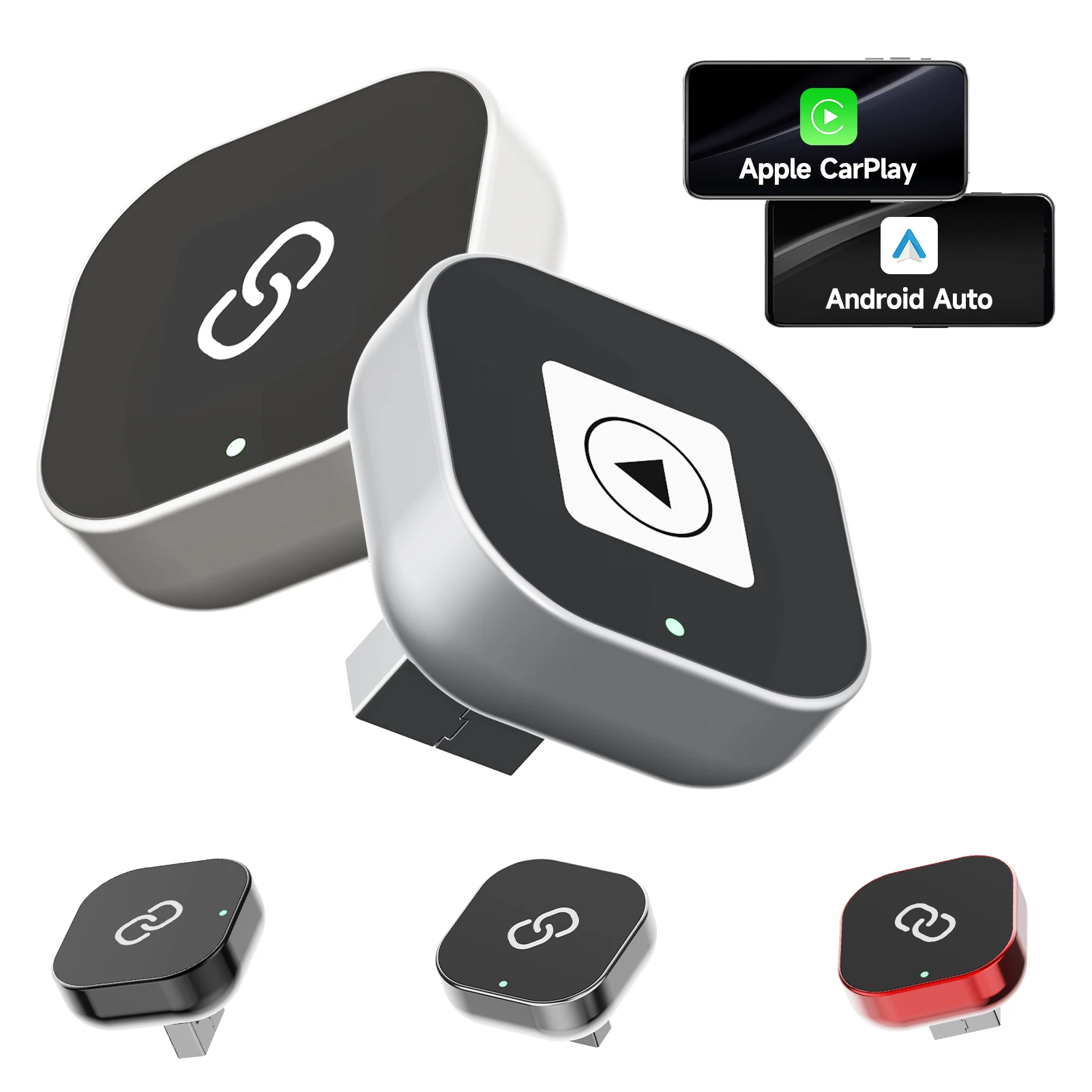 

2 в 1 проводной-беспроводной адаптер CarPlay Plug & Plug с автоматическим подключением преобразует для проводных автомобилей, совместимый с CarPlay и Android AUTO 2025