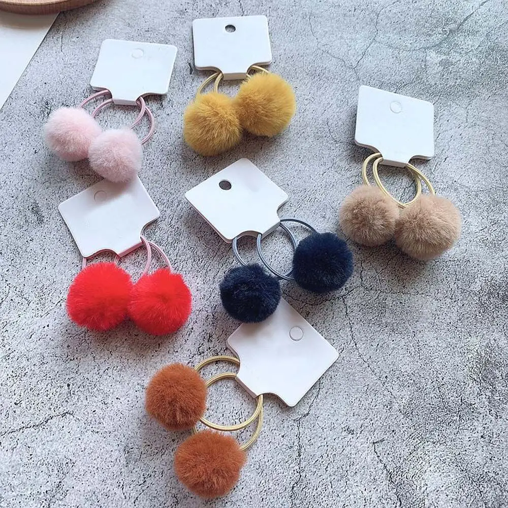 Elastic Little Fur Ball Girl Pompom Rubber Girl Hair Ring Hair Rope Hair Accessories Rubber Band