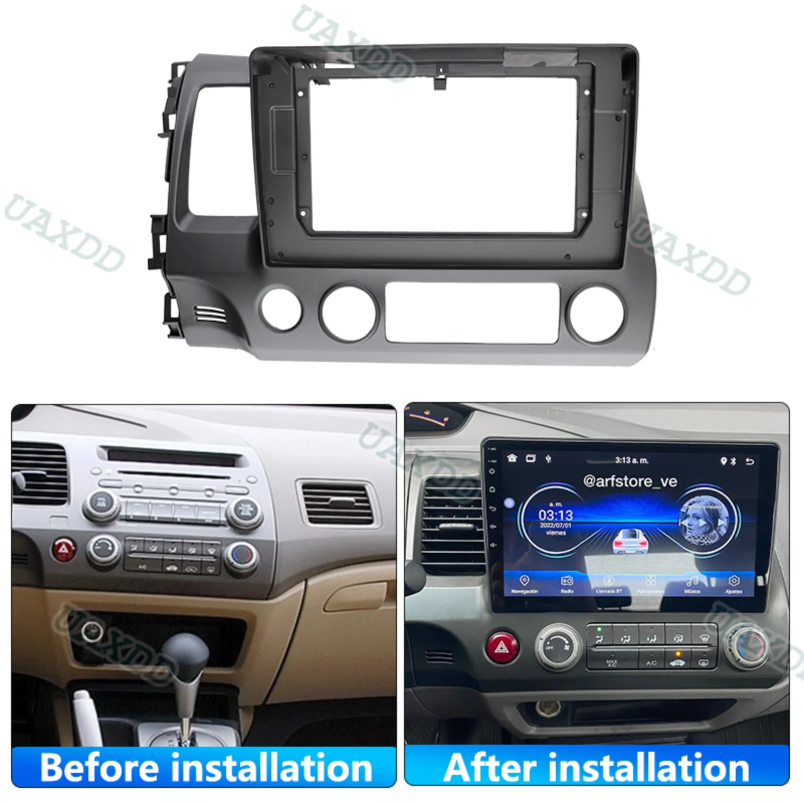 For 2008-2011 Honda Civic 9inch 10.1inch Radio Android Stereo Frame Panel Dashboard Audio Player Screen Cable Navigation Harness