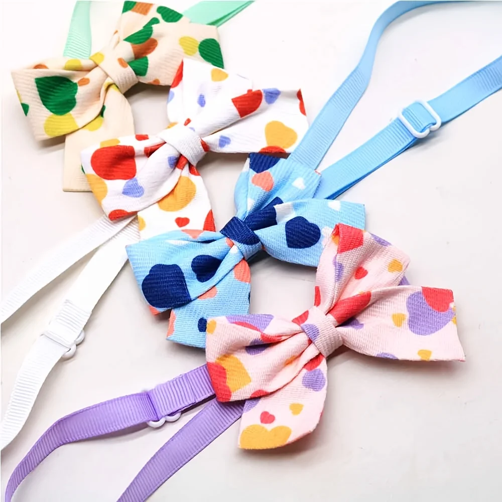 30PCS Sweet Heart Pattern Pet Bow Collar – Adjustable Cute Dog Bow Ties Accessory for Maltese, Yorkie & Small Pet Daily Wear - view 5
