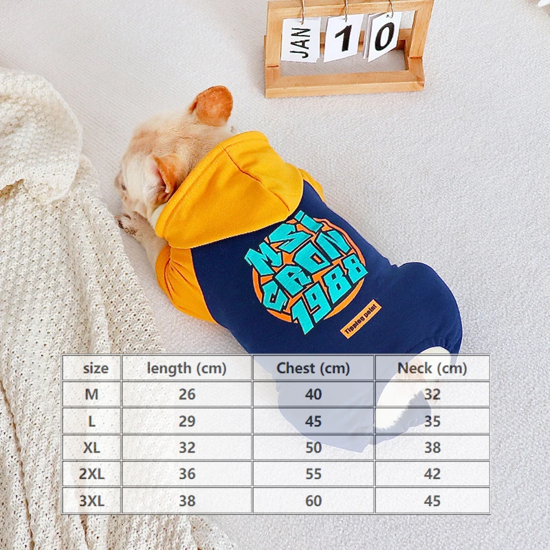 Puppy Clothes Cotton Printed Sweatshirt Autumn Warm Coat Cute Pet Clothing Cartoon Dog Clothes Fashion Dog Costume Durable