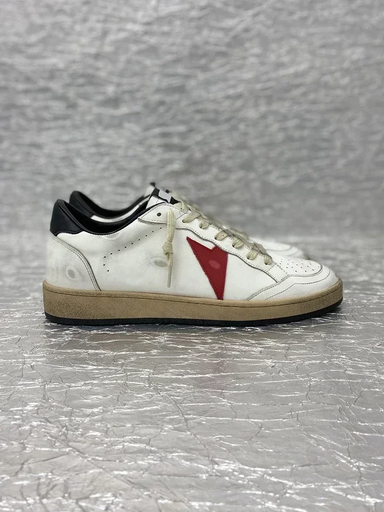 Image of Sommerliche, hochwertige Schnürschuhe aus echtem Leder mit flachem Boden, runder Zehenpartie, atmungsaktivem Patchwork und rutschfester Sohle für Herren