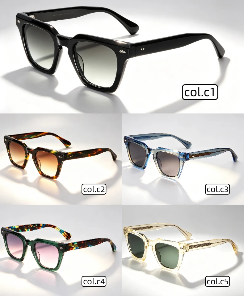 LumoGaze Retro-Sonnenbrille mit dickem Rahmen, rechteckig, UV400-Schutz für Damen, trendige Retro-Sonnenbrille aus hochwertigem Acetatfaser für Herren – Detail 7