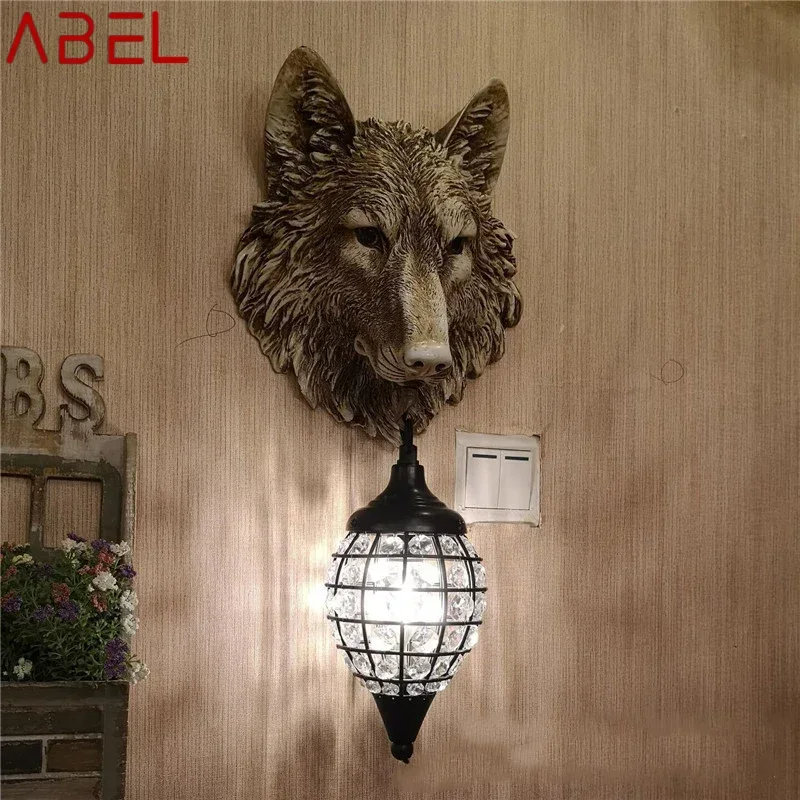 ABEL Modern Wolf Bedside Lamp Light Creative Decorative Crystal Wall Sconces Led for Home Living Room Porch