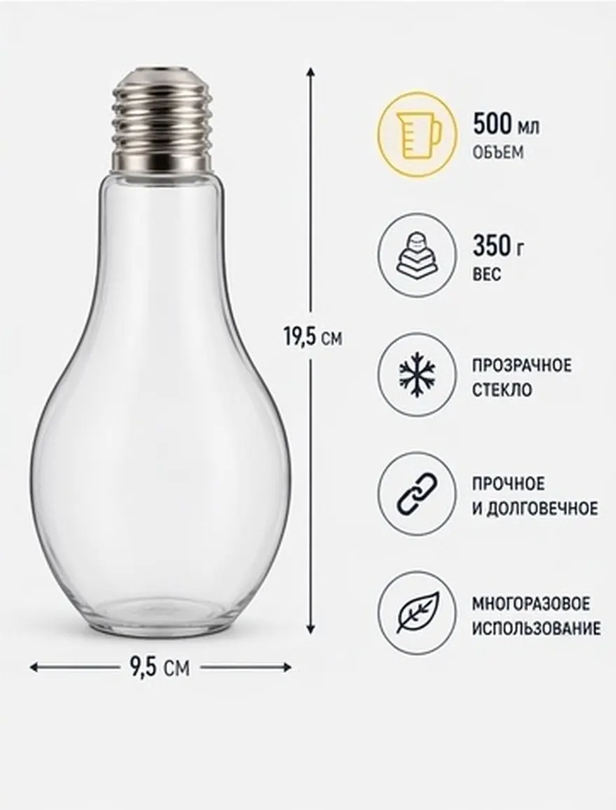 400Ml Light Bulb Bottle Clear Glass Drinking Glasses Fun Novelty Bulb Glasses for Parties Home Bar Decor Vase Drinkware Beer