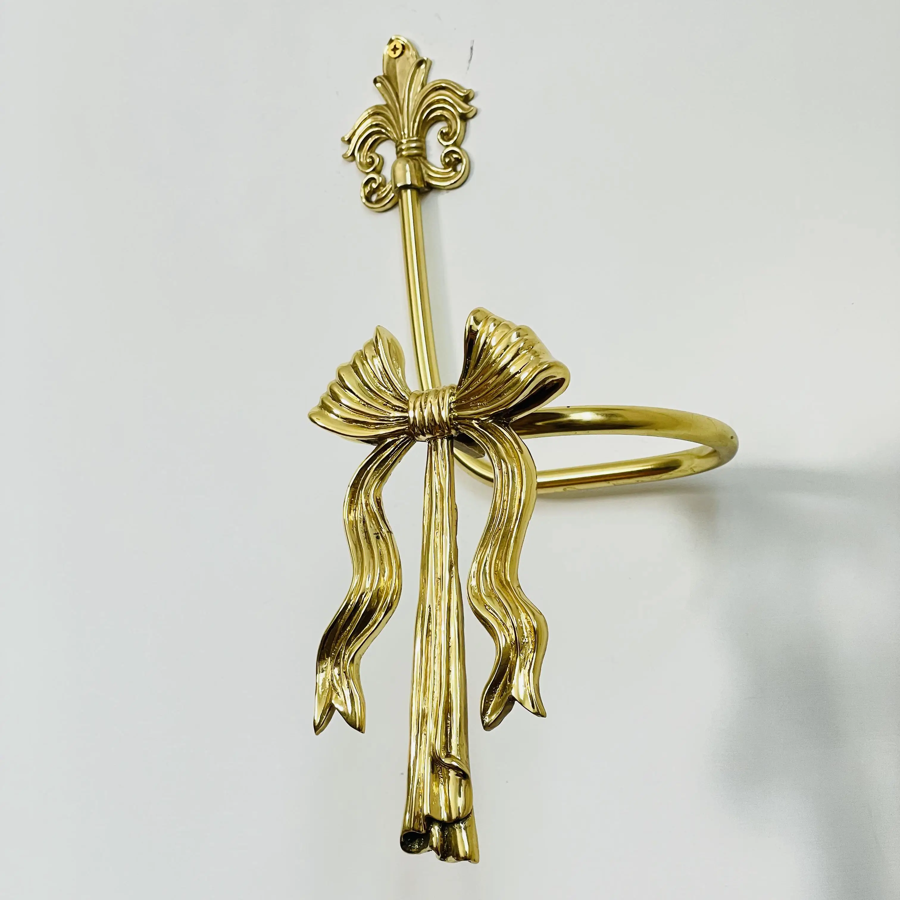 シンプルな真鍮製の弓型カーテン装飾用壁掛けフック